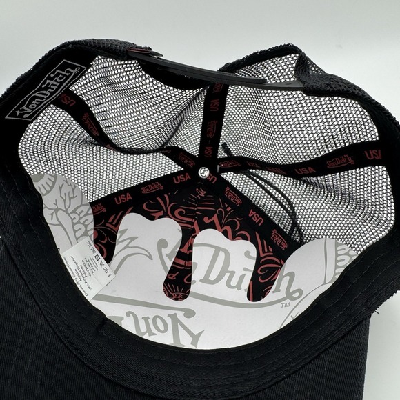NWT Von Dutch Red Roses Flowers Trucker Hat Snapback Cap Mesh Y2K Style Mesh - Picture 6 of 8